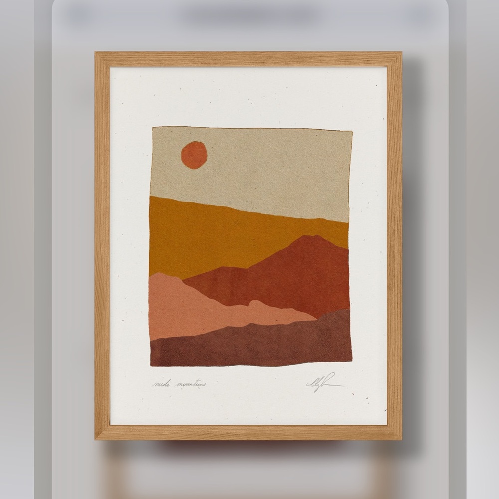 Suede Mountains - Framed